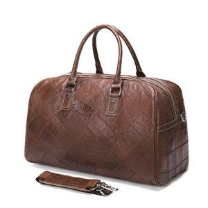 Noblag Leather Duffel Bag Unisex Weekender
